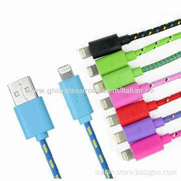 2014 Hottest Flat Noodle Design Nylon Braided USB Charger Cable for iPhone 5/Micro USB/iPhone 4